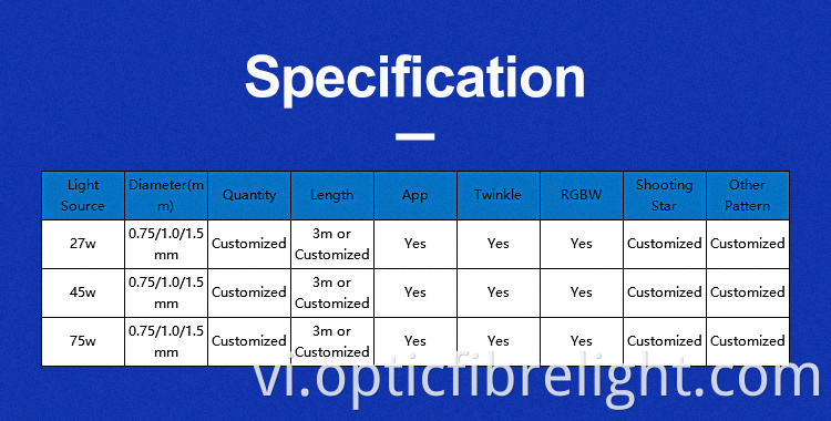 Trần sao sợi quang cho trẻ em Fibre Optic Star Ceiling For Kids